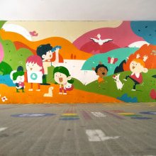 Mural infantil. Ilustração infantil projeto de Jesús Navarro Blanco - 13.09.2021