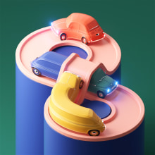 Magic Cars. Traditional illustration, Motion Graphics, and 3D project by Christophe Zidler - 09.15.2021