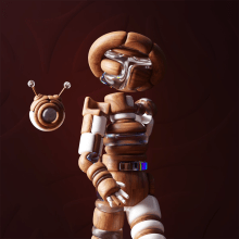 Robot & his Drone. Traditional illustration, Motion Graphics, and 3D project by Christophe Zidler - 09.16.2021