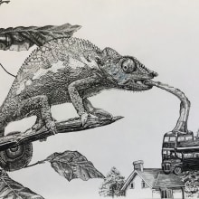 My project in Surrealistic Fineliner Illustration course. Illustration, Pencil Drawing, Drawing, Realistic Drawing, Artistic Drawing & Ink Illustration project by Julie Gorringe - 08.06.2021