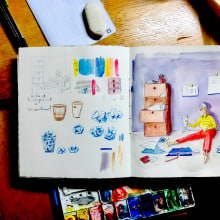 Mi Proyecto del curso: Sketchbook para explorar tu estilo de dibujo. Ilustração tradicional, Esboçado, Criatividade, Desenho, Pintura em aquarela, Sketchbook, e Pintura guache projeto de jane.klares - 18.09.2021