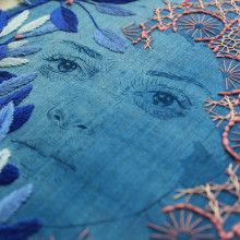 Bluework bordado y cianotipia. A Illustration, Creativit, Embroider, and Textile illustration project by Bugambilo - 09.21.2021