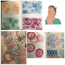 My project in Sketchbooking with Handmade Stamps course. Un proyecto de Ilustración tradicional, Pattern Design, Estampación y Sketchbook de bowcuttj - 21.09.2021