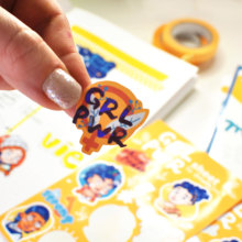 GIRL POWER sticker sheet. Traditional illustration, and Paper Craft project by Ruth Martínez - 09.23.2021
