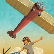 Learning to Fly. Traditional illustration, Painting, Digital Illustration, and Children's Illustration project by Eric Castleman - 09.27.2021