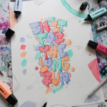"In it for the long run". Lettering, H, e Lettering projeto de Snooze One - 10.08.2021