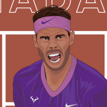Ilustración Rafa Nadal . Traditional illustration, and Graphic Design project by Ricardo Planelles - 09.28.2021