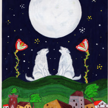 Moon call. Ilustração tradicional projeto de Edizioni LAlbero - 04.10.2021