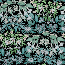 " Dama de noche" Creación de un estampado partiendo de una dibujo floral.. Un proyecto de Ilustración tradicional, Diseño de producto, Pattern Design e Ilustración botánica de Maica Gv - 04.10.2021
