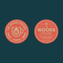 The Woods Cyclery brand identity . Un progetto di Illustrazione tradizionale, Br, ing, Br, identit e Design di loghi di Aron Leah - 08.10.2021