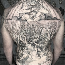 L'INFERNO DANTESCO DI DORE'. Un proyecto de Ilustración y Diseño de tatuajes de Marco Matarese - 09.10.2021