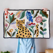 Punch needle cheetah rug. A Punch Needle project by byadelinewang - 10.12.2021