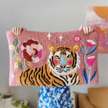 Punch Needle Tiger Rug. A Punch Needle project by byadelinewang - 10.12.2021