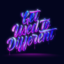 Proyecto final: Get used to different. Lettering, Digital Lettering, Digital Design, Brush Painting, 3D Lettering, H, and Lettering project by Monica González Morales - 10.09.2021
