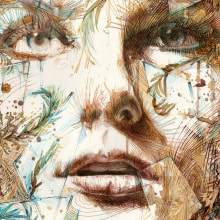 Just out of Reach - Step by Step painting by Carne Griffiths. Traditional illustration, Fine Arts, Painting, Drawing, Watercolor Painting, Portrait Illustration, Portrait Drawing & Ink Illustration project by Carne Griffiths - 01.15.2016