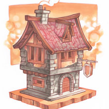 Little House (Markers). Traditional illustration, and Manga project by Caio Yo - 10.15.2021