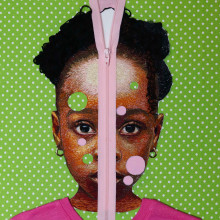 Unzipped- Hand embroidered Portrait. Artes plásticas, Multimídia, e Bordado projeto de Nneka Jones - 18.10.2021