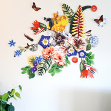 My project in Paper Collage Murals: Create Nature-Inspired Wall Art course. Artesanato, Colagem, Papercraft, Decoração de interiores e Ilustração botânica projeto de Kate Madeloso - 25.09.2021