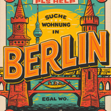 Berlin. Design, Traditional illustration, Advertising, Graphic Design, T, pograph, Comic, Lettering, Drawing, Poster Design, Digital Illustration, Digital Lettering, T, pograph, Design, H, Lettering, and Digital Drawing project by David Leutert - 11.03.2020