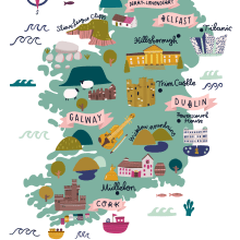 Tourism Ireland x The Telegraph. Un proyecto de Ilustración tradicional e Ilustración digital de Lauren Radley - 01.12.2019