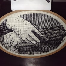 Meu projeto do curso: Introdução ao bordado blackwork - Las manos de la Mona. Un progetto di Ricamo, Illustrazione tessile e Textile Design di Denise M G Dias - 02.11.2021