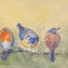 My project in Artistic Watercolor Techniques for Illustrating Birds course. Un proyecto de Ilustración tradicional, Pintura a la acuarela, Dibujo realista e Ilustración naturalista				 de Rhonda Langham - 03.11.2021