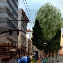 My project in Urban Landscapes in Watercolor course. Fine Arts, Watercolor Painting, and Architectural Illustration project by Dean Temple - 11.05.2021