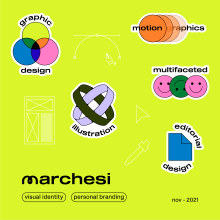 Marchesi — Visual identity. Un proyecto de Diseño, Ilustración tradicional, Motion Graphics, Dirección de arte, Br e ing e Identidad de María Marqueses - 11.11.2021