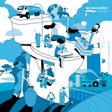 WE ARE WATER Foundation. Gráfica "World Toilet Day".. Un proyecto de Ilustración tradicional, Publicidad y Motion Graphics de Juanma García Escobar - 17.11.2021
