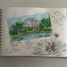 My project in Watercolor Travel Journal course. Un proyecto de Ilustración tradicional, Pintura a la acuarela, Ilustración arquitectónica y Sketchbook de Freda Coetzee - 18.11.2021