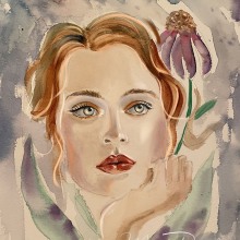 Woman's portrait. Un proyecto de Pintura a la acuarela de Marieta Darrah - 22.11.2021