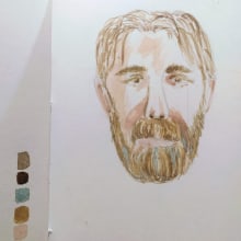 My First Try Of Portrait-My project in Watercolor Portrait Sketchbook course. Un proyecto de Pintura, Pintura a la acuarela, Ilustración de retrato, Dibujo de Retrato y Sketchbook de Mary Kappatou - 26.11.2021