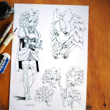 My project in The Art of Manga: Drawing Unique Characters course. Un proyecto de Diseño de personajes, Dibujo a lápiz, Dibujo, Ilustración con tinta y Manga de Natalia Batista - 02.12.2021