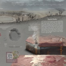Infographics about the Al Wahbah crater, Saudi Arabia.. Design Management, Information Design, Photograph, Post-production, Sculpture, Infographics, Pencil Drawing, and Drawing project by ivangromicho - 11.11.2021