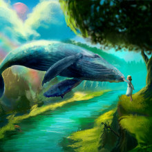 Flying Whales . Un proyecto de Ilustración tradicional, Diseño de personajes, Ilustración digital y Dibujo digital de Adrián Rayón - 09.12.2021