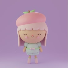 My project in Kawaii Character Creation in 3D with Blender  course. Traditional illustration, Character Design, Digital Illustration, 3D Modeling, and Manga project by Natalie Chow - 12.09.2021
