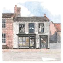 Illustrations of Old Town England. Un proyecto de Ilustración tradicional de Zoë Barker - 13.12.2021