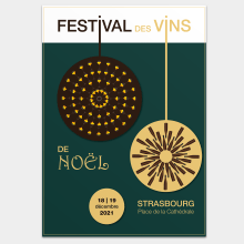 Création d'une affiche pour un Festival des Vins de Noël. Un proyecto de Diseño, Diseño gráfico y Diseño de carteles de Patricia DIDIERJEAN - 13.12.2021