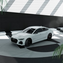 3D // Audi RS7. Publicidade, 3D, Design de automóveis, Modelagem 3D, e 3D Design projeto de Eva Rodríguez Solís - 16.12.2021