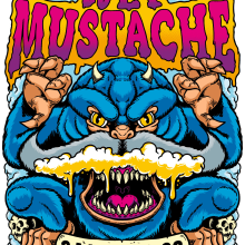 Wet Mustache - Etiqueta de Cerveza. Un proyecto de Ilustración tradicional y Diseño gráfico de Marcos Cabrera - 10.12.2021