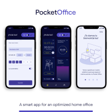 Pocket Office - A smart app for an optimized home office. Un proyecto de UX / UI, Diseño mobile, Diseño de apps y Diseño de producto digital de Isabel Crespo - 28.12.2021