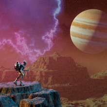 Nativo mirando a Júpiter. Un proyecto de 3D, Diseño de personajes, Ilustración digital y Diseño 3D de Alejandro Cardozo Rubio - 28.12.2021