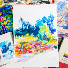 Mon projet du cours : Paysages : approche par le carnet de dessin et la couleur. Esboçado, Criatividade, Desenho a lápis, Desenho, e Sketchbook projeto de Agnès Decourchelle - 29.12.2021