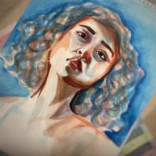 My project in Artistic Portrait with Watercolors course. Un proyecto de Bellas Artes, Pintura, Pintura a la acuarela, Ilustración de retrato y Dibujo de Retrato de Sarah Altrock - 31.12.2021