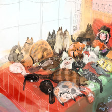 Cats and More - Portfolio Piece. Traditional illustration, and Children's Illustration project by Marissa Valdez - 01.03.2022