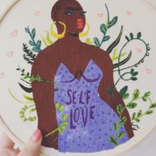 Self-love. Design, Traditional illustration, Embroider, Sewing, DIY, and Fashion Illustration	 project by Minerva freire - 09.11.2021