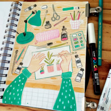 Mi Proyecto del curso: Sketchbook para explorar tu estilo de dibujo. Un proyecto de Ilustración tradicional, Bocetado, Creatividad, Dibujo, Pintura a la acuarela, Sketchbook y Pintura gouache de Gabriela Calza Boschetti - 04.01.2022