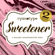 Sweetener (una fuente handwritten azucarada). Tipografia, e Desenho tipográfico projeto de Damián Guerrero Cortés - 21.12.2021