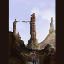 Ruinas Concep Art. Traditional illustration, Digital Illustration, Video Games, Concept Art, and Game Design project by Javier Alfonso Demetrio Villegas Cotrina - 01.06.2022