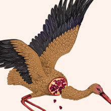 Stork. Traditional illustration, Drawing, Digital Illustration, Realistic Drawing, Digital Painting, and Naturalistic Illustration project by volgailyina - 01.10.2022
